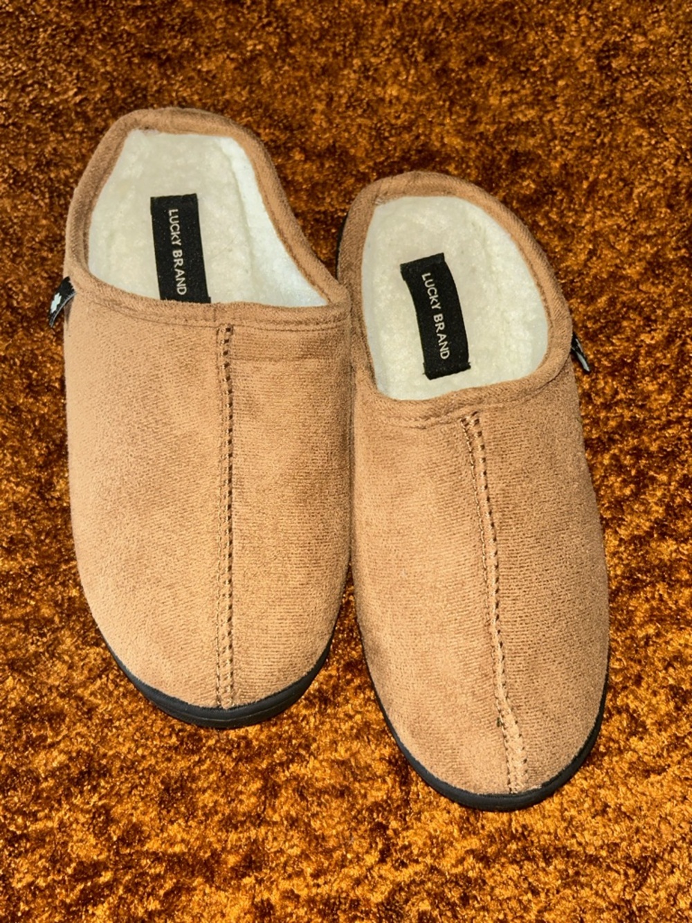 Lucky Brand Kids Tan Suede Slip-On Sandals